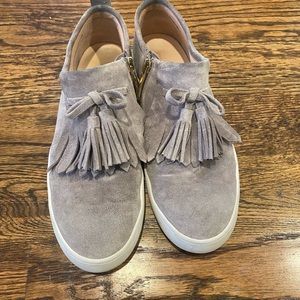 Kate Spade Lenna suede tassel side zip shoes